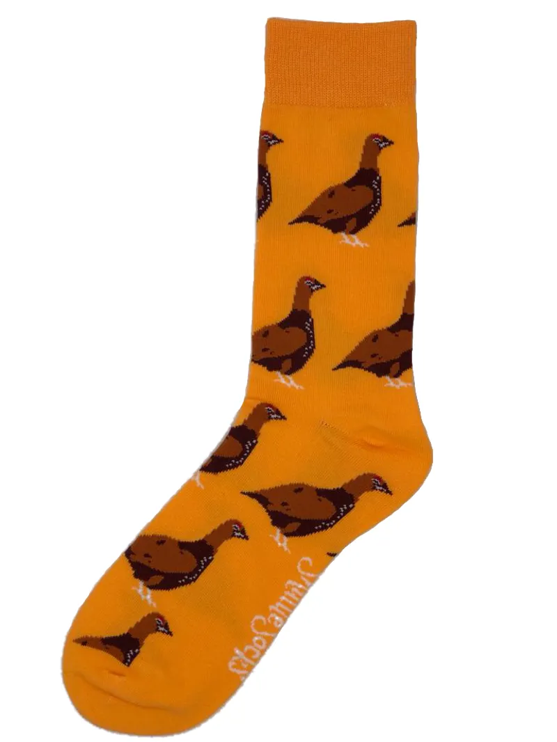 ShuttleSocks Adult Standing Grouse Socks - Orange